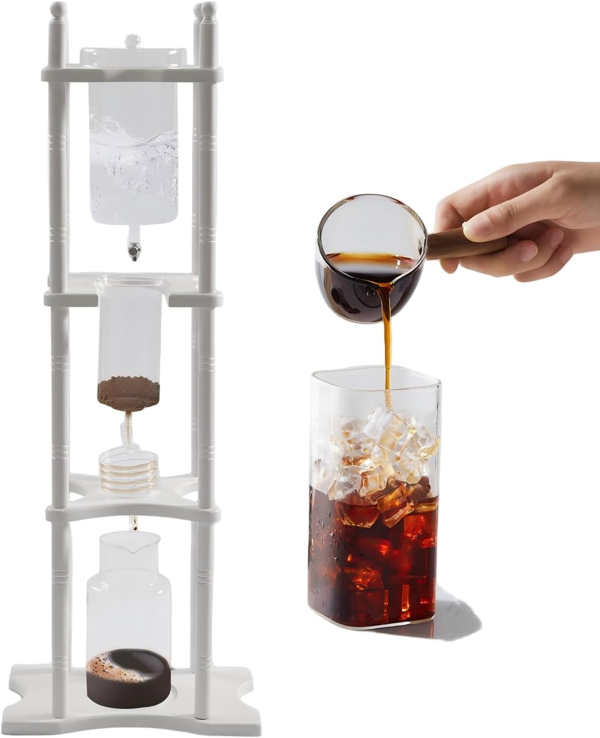 Cold Brew Iced Coffee Maker, 2500ml Cold Brew Coffee Tower for Home Kitchen Use, Slow Drip Ice Coffee Tower for Coffee Shope & Beginners(Around 25 Cups)