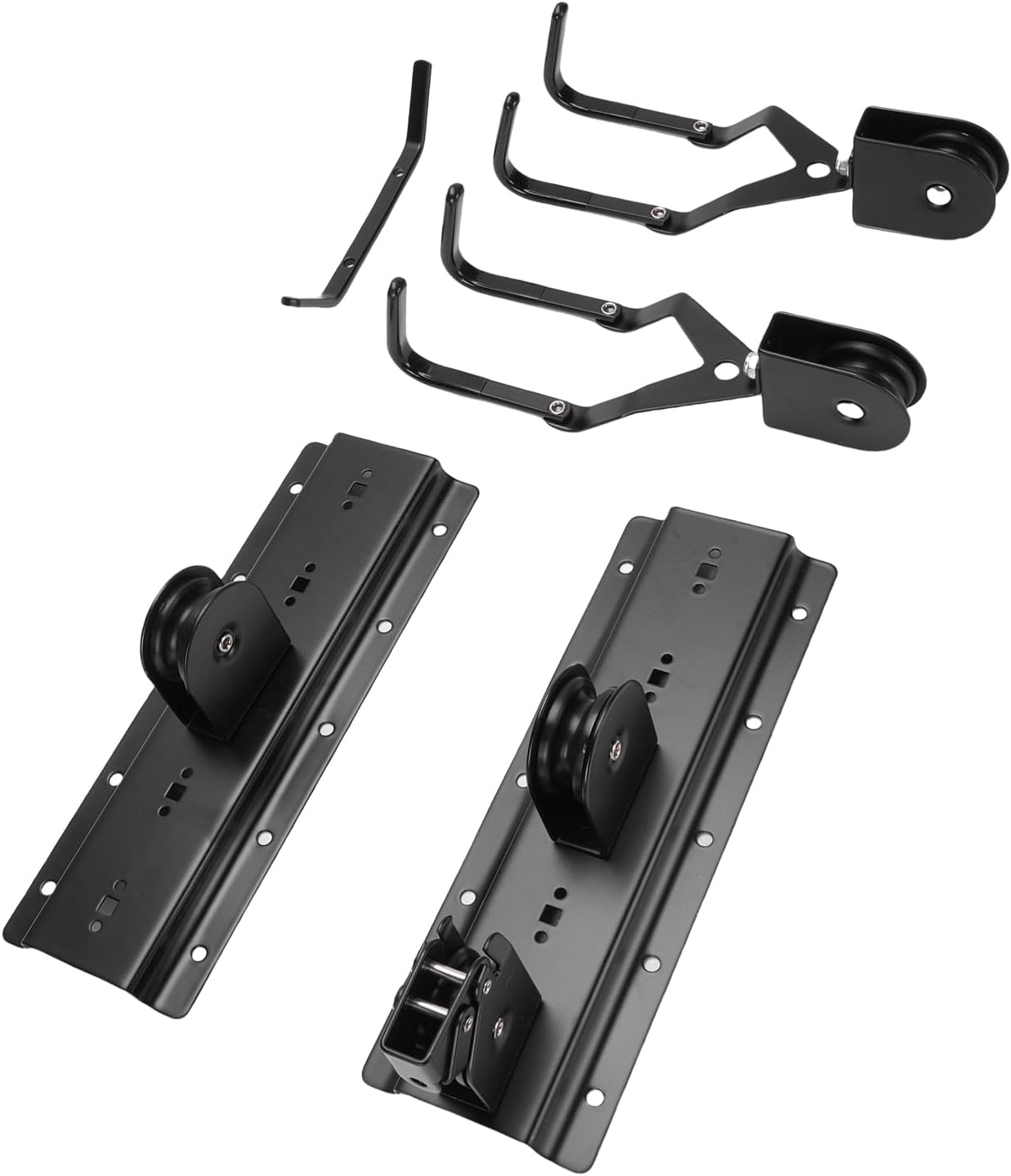 Cargo Box Storage, Heavy Duty Garage Pulley Lift System with 150 Lbs Capacity, for Indoor Ceilings Up to 12 Ft, Kayaks Bikes Ladders Organization