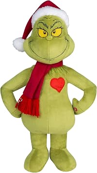 Gemmy Grinch Holiday Greeter with Light Up Heart, Multi