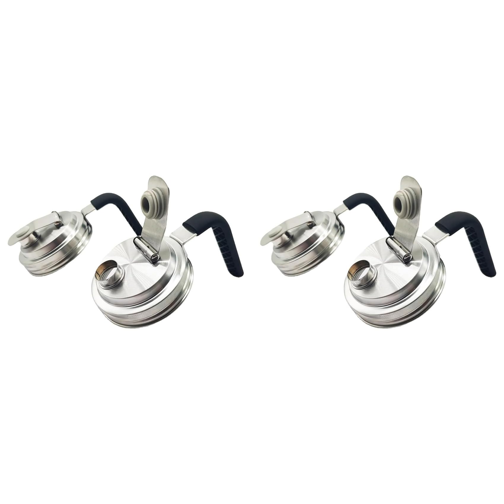 Hndhbfgrt 4Pc Stainless Steel Wide Mouth Jar Flip Prouting Spout Lids with Handle for Wide Mouth Jars