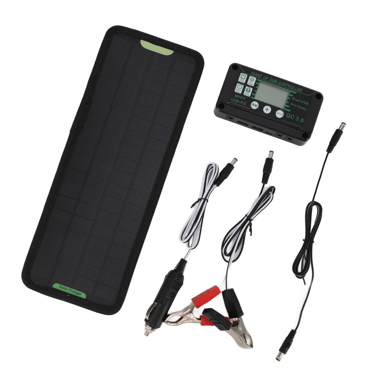 Caricatore solare di manutenzione portatile per auto: dimensioni 32 x 12