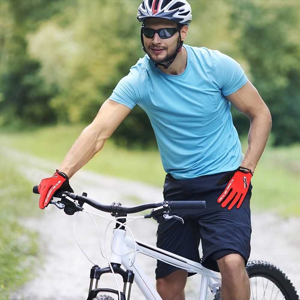 Rękawice rowerowe (3 rozmiary 3 kolory), rowerowe rękawiczki rowerowe, rękawice, pełne palce, oddychające, lekkie, do jazdy na rowerze, roweru górskiego, motocykla, bez roweru, BMX, podnoszenia, fitnessu, wspinaczki