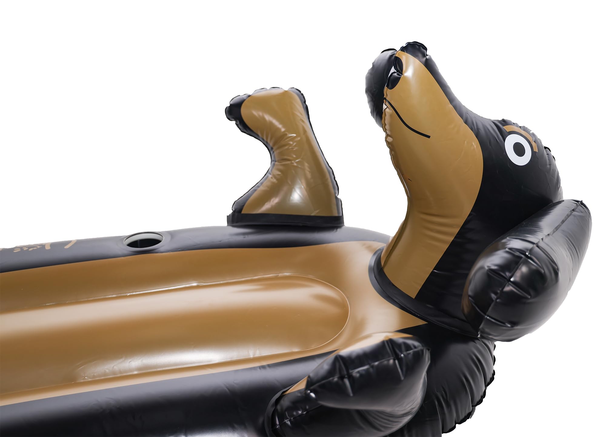 Funny Inflatable Black Dog Pool Float with Cup Holder for Adults, Teens, Pets, Dogs, Dachshund Dog Shape Swimming Floaties, Animal Floats for Pool, Ride on Pool Float