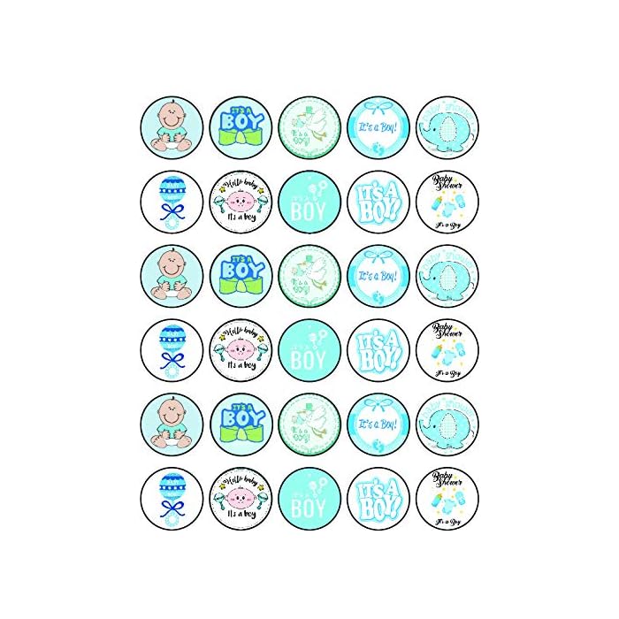 Buy 30 x Edible Cupcake Toppers Themed of Baby_Shower_Boy Collection of