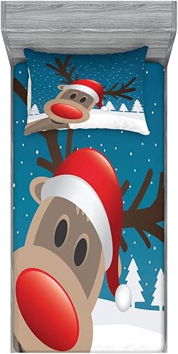 Miniatura 308 de Ambesonne Juego de sábanas bajeras y fundas de almohada occidentales, sombrero de vaquero con temática del salvaje oeste y cuerda de ganadería vieja