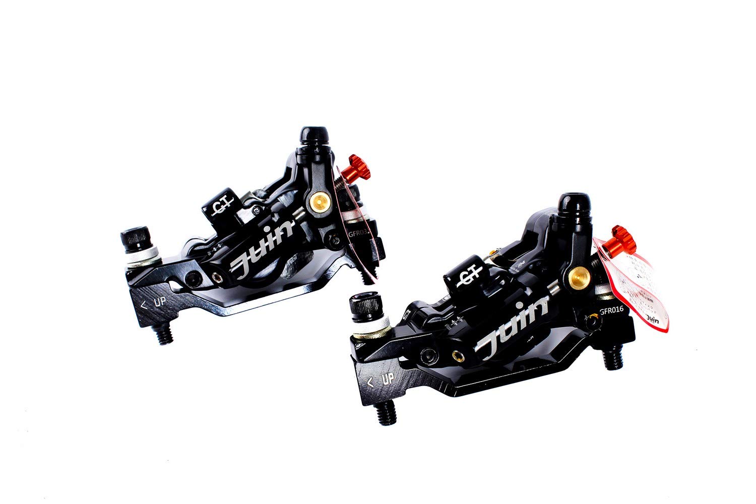 Juin TechGT-P Cable Actuated Hydraulic Bicycle Bike Disc Brake Caliper Set Extra Powerful Hybrid Brake for Road/Mountain/Cyclocross/Gravel/E-Bike/Folding Bike etc. use(Black)