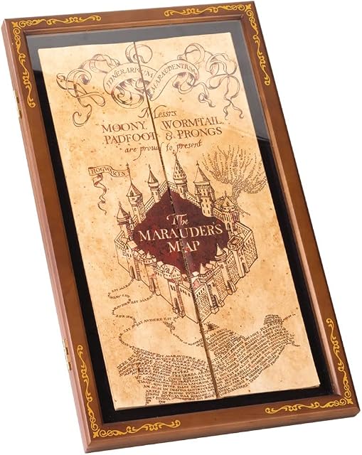 The Noble Collection Harry Potter The Marauder's Map Display Case - 18in (46cm) Elegant Wooden Display for Marauder's Map - Officially Licensed Film Set Movie Props Gifts