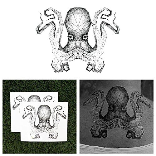 Tattify Octopus Temporary Tattoo - Release the Kraken (Set of 2) - Other Styles Available - Fashionable Temporary Tattoos - Long Lasting and Waterproof