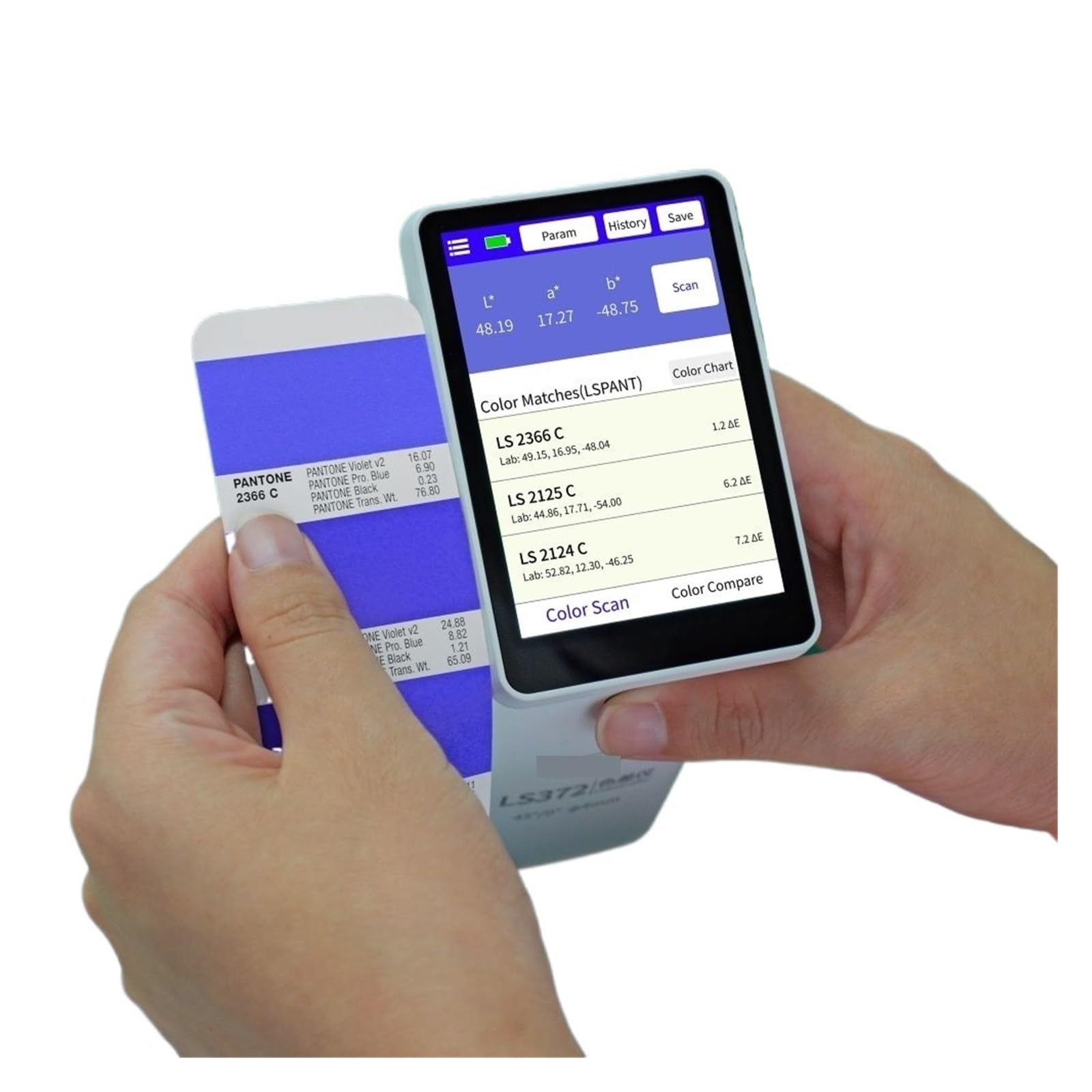 Merhovo Within 0.03 Colorimeters, Ls372 Professional Colorimeter For Printing Industry With Qc Function High Precision D50 Light Source 4Mm Aperture Touchscreen