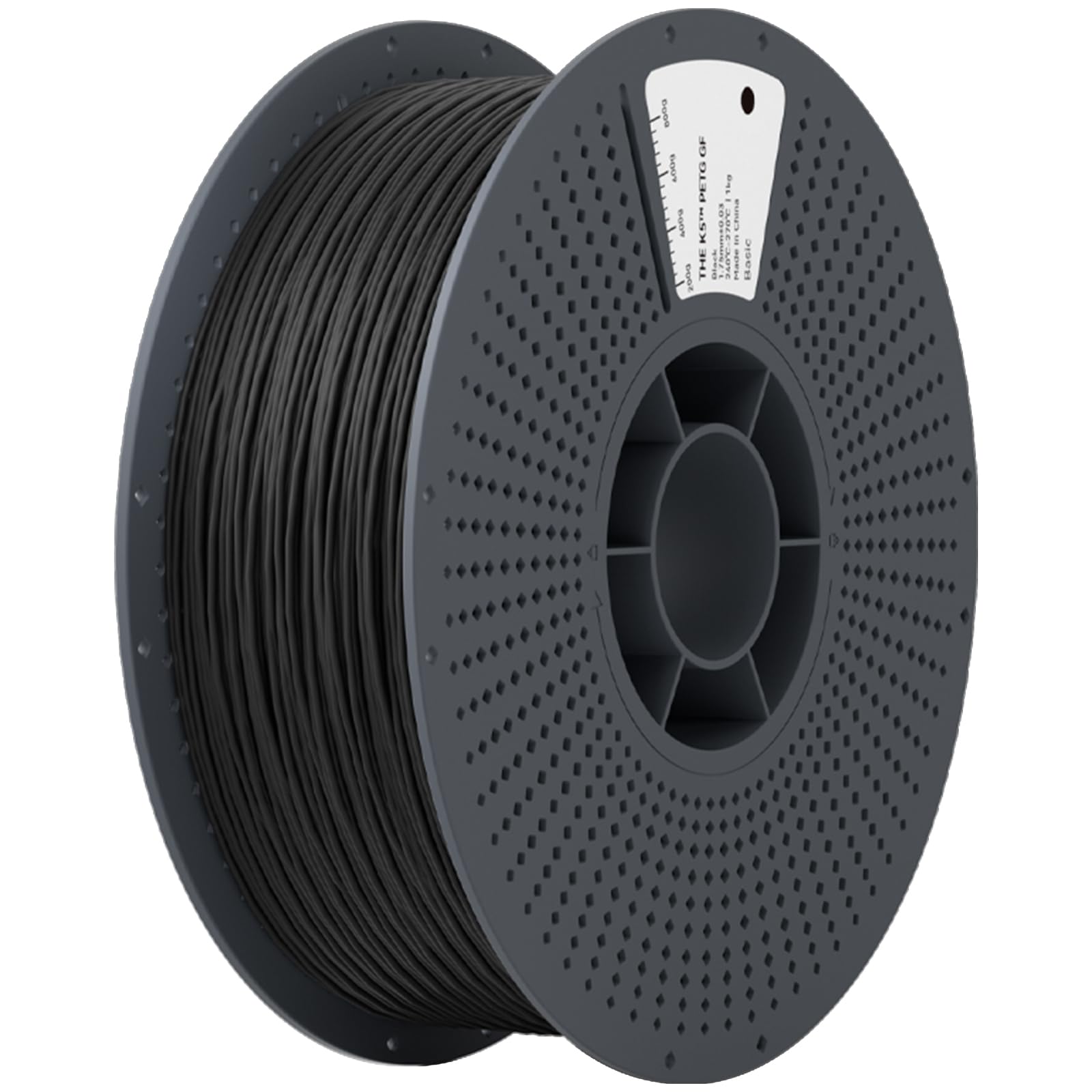 PETG-GF 1,75 mm glasfasergefülltes Filament, wasserbeständiges Mattes Druckermaterial(Black)