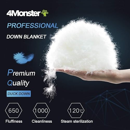 Miniatura 2 de 4Monster Manta de camping de plumón, colcha de viaje al aire libre, relleno de 650, plegable, ligera, viento e impermeable, ideal para estadio,