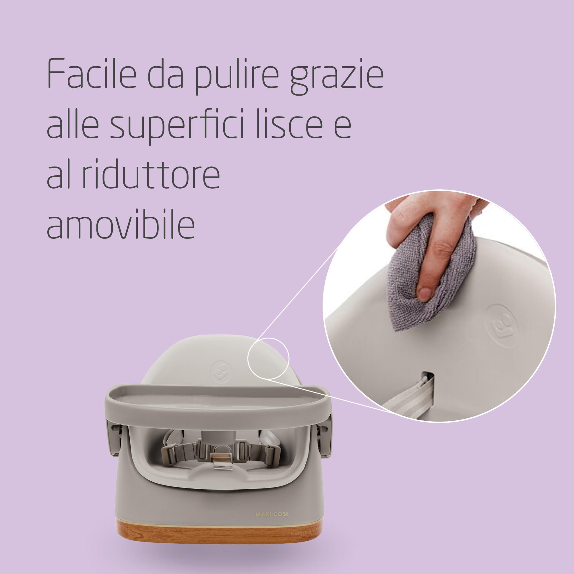 Maxi-Cosi Jay Rialzo Sedia Bambini da Tavolo 2 in 1, 6 Mesi - 3 Anni, 9-15 kg, Seggiolone Pappa Portatile, Vassoio Regolabile, Facile da Pulire, Design Compatto, Seduta Spaziosa, Elegance Beige