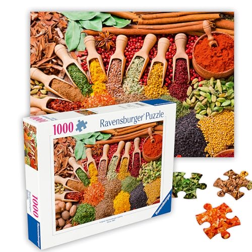 Rompecabezas Ravensburger - Especias y Hierbas - 1000 Piezas - Escena aromática de mercado de especias con hierbas frescas y secas - Ideal como regalo - Arte enmarcable - Para adultos miniatura 1