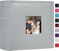 Vista 13 de Álbum de fotos pequeño de 4 x 6 pulgadas, paquete de 2 libros de fotos de cuero, cada mini álbum de 26 páginas tiene capacidad para 52 fotos