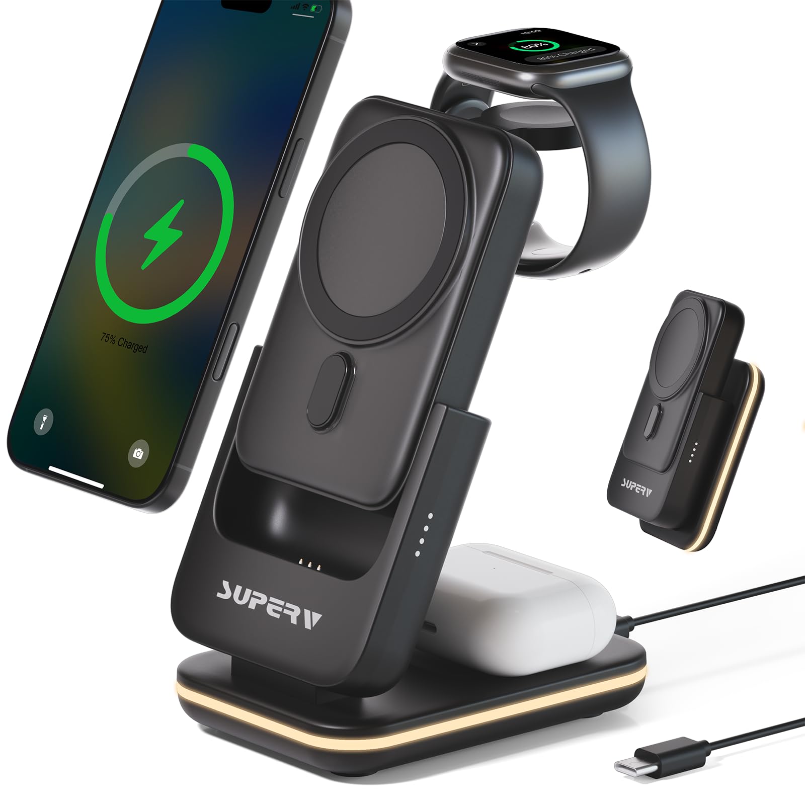 Amazon.com: SUPERV 4 in 1 Wireless Charging Station: 5000mAh
