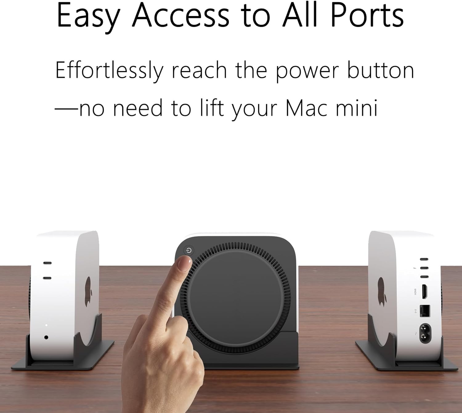 Mac mini M4 Stand,Accessories for Mac Mni M4 Pro 2024, Desktop Vertical Mount, with Soft Padding, Improved Heat Dissipation, Easy Port Access,Spacen Saving Minimalist Design,Black
