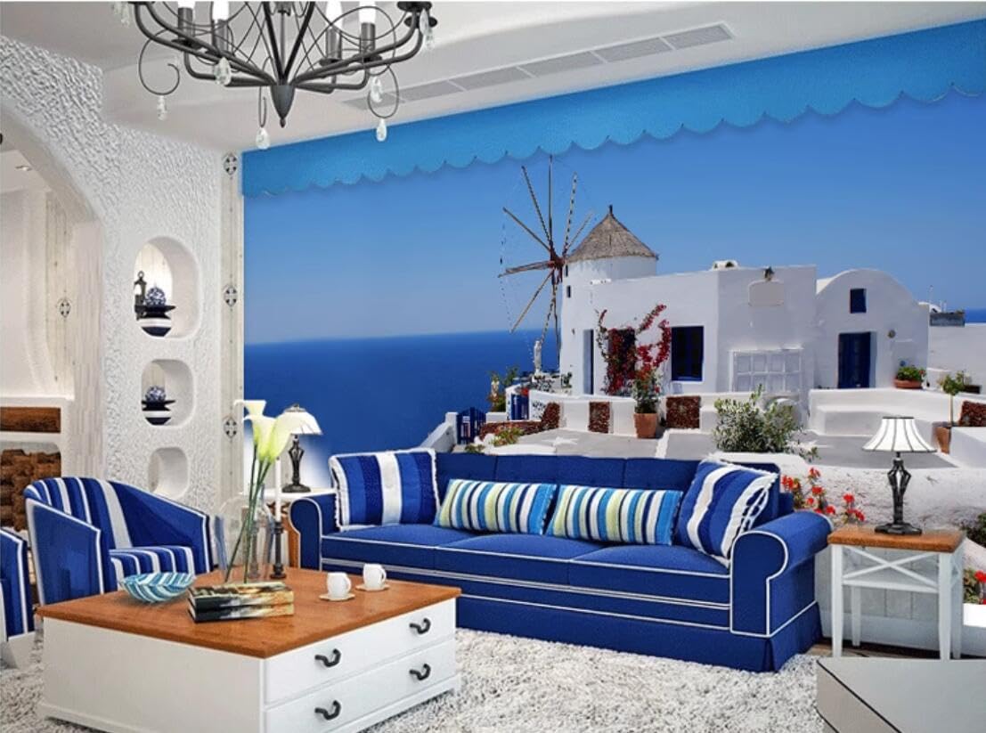 Fototapete 3d effekt Ägäisches Meer Blau Landschaft 250cmx175cm