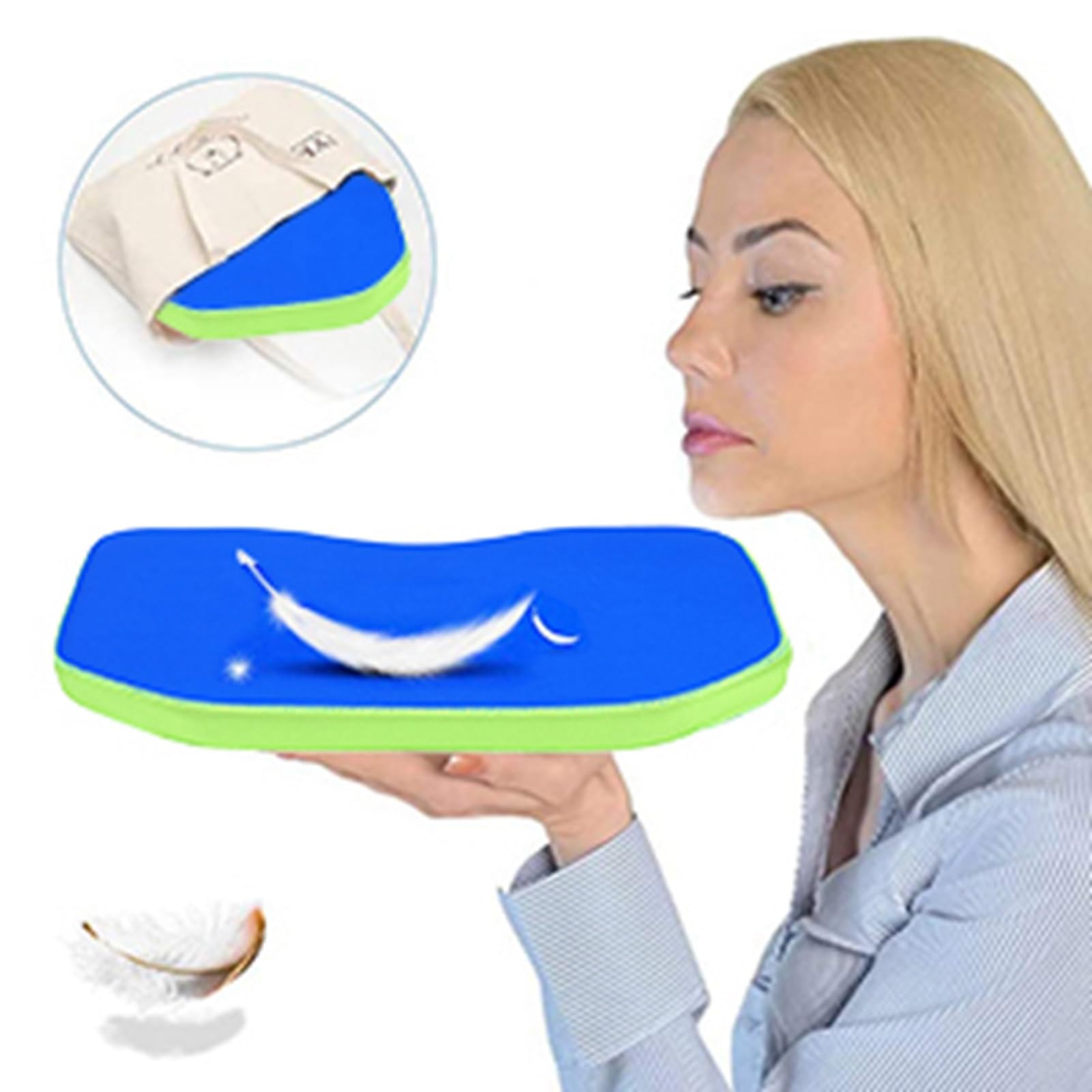 Poduszka do siedzenia łodzi rybackiej poduszka do siedzenia Pad Memory Foam ergonomiczna postawa siedziska antypoślizgowa na łódź, kajak, kanu itd. (niebieska)