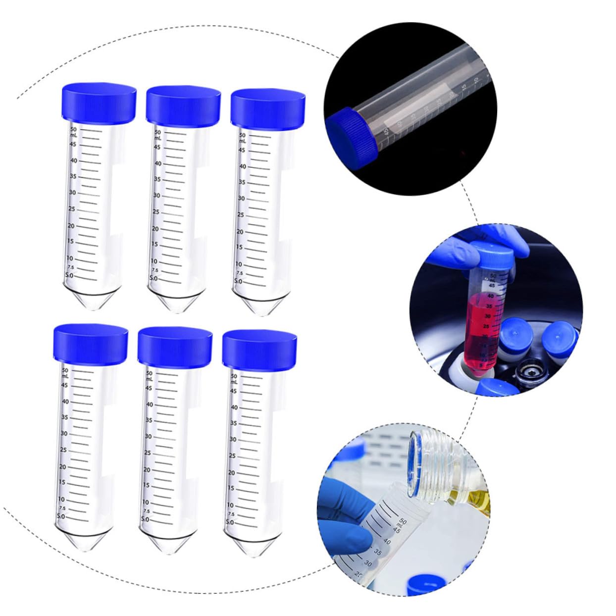 50 pezzi Tubetti Centrifughi Vite Graduato per Esperimenti Scientifici Plastica Resistente e Sigillo Tenuta per Misurazioni Precise e Conservazione Campioni Colore Colore Casuale