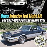 8Pc Super White 6000k Car Interior LED Light Bulb Kit Pack Compatible for 1977-1987 Pontiac Grand Prix