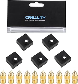 Creality Original 5PCS Heater Block Silicone Cover with 10PCS 0.4mm Nozzles, Silicone Sock for Ender 3/Ender 3 V2/Ender 3 Pro/Ender 3 Max/Ender 5/Ender 5 Pro/Ender 5 Plus/Ender 6/CR-10 V2