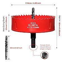 Vista 307 de Sierra perforadora de 4 1/8 pulgadas (4.134 in) para madera y plástico, broca de núcleo de cortador de agujeros bimetálico HSS para paneles de yeso