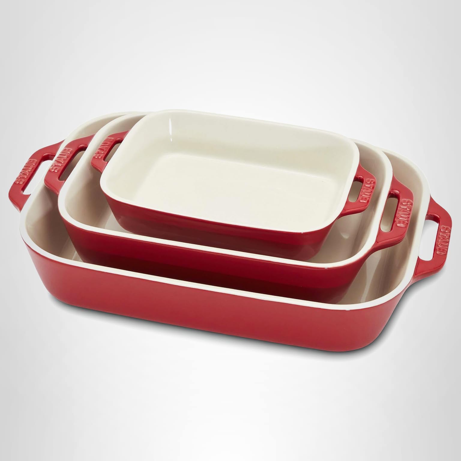 Amazon.com: Staub Ceramic 3-pc Rectangular Baking Dish Set