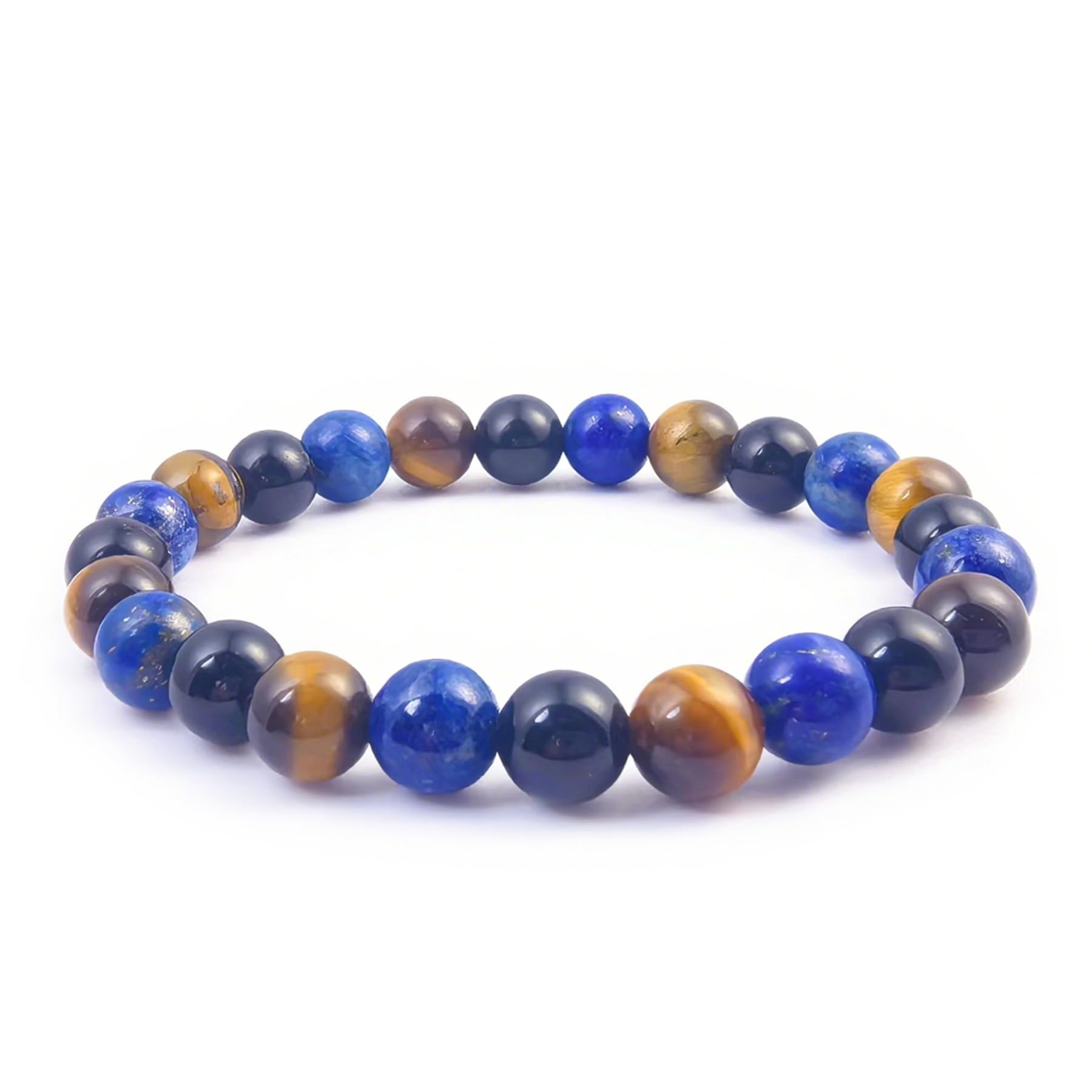 Atminafays Genuine Healing Crystal Bracelet for Women & Men. Chakra Bracelet for Anxiety Relief, Wealth & Protection. Adjustable 6.5-8 Inch Beaded