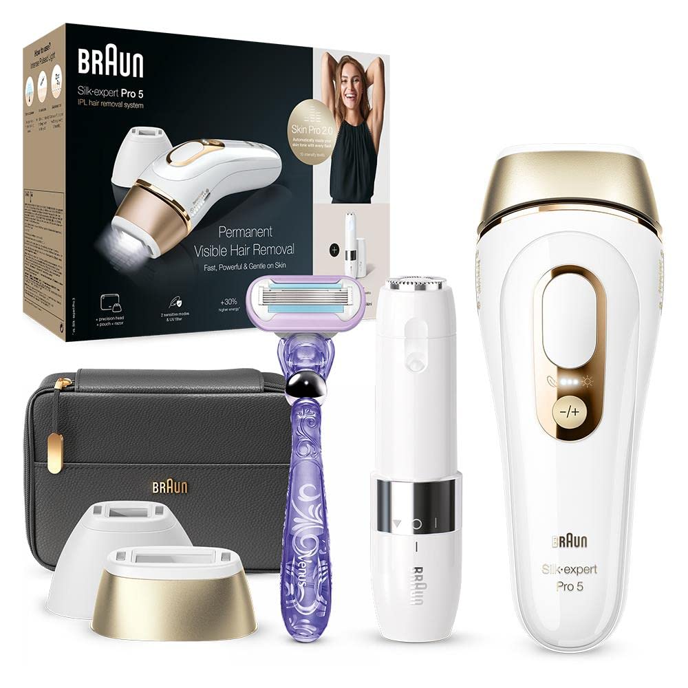Braun Silk-expert Pro 5 Epilator for Women/Men, IPL, Wide