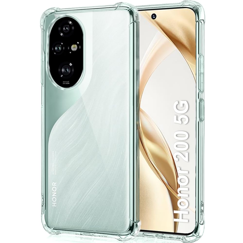 TheGiftKart Transparent Crystal Clear Back Cover Case for Honor 200 5G | Shockproof Soft TPU Case | Cushioned Edges for Ultimate Protection Back Cover Case for Honor 200 5G (TPU, Transparent) (B0D7HTWC8N) Amazon Price History, Amazon Price Tracker
