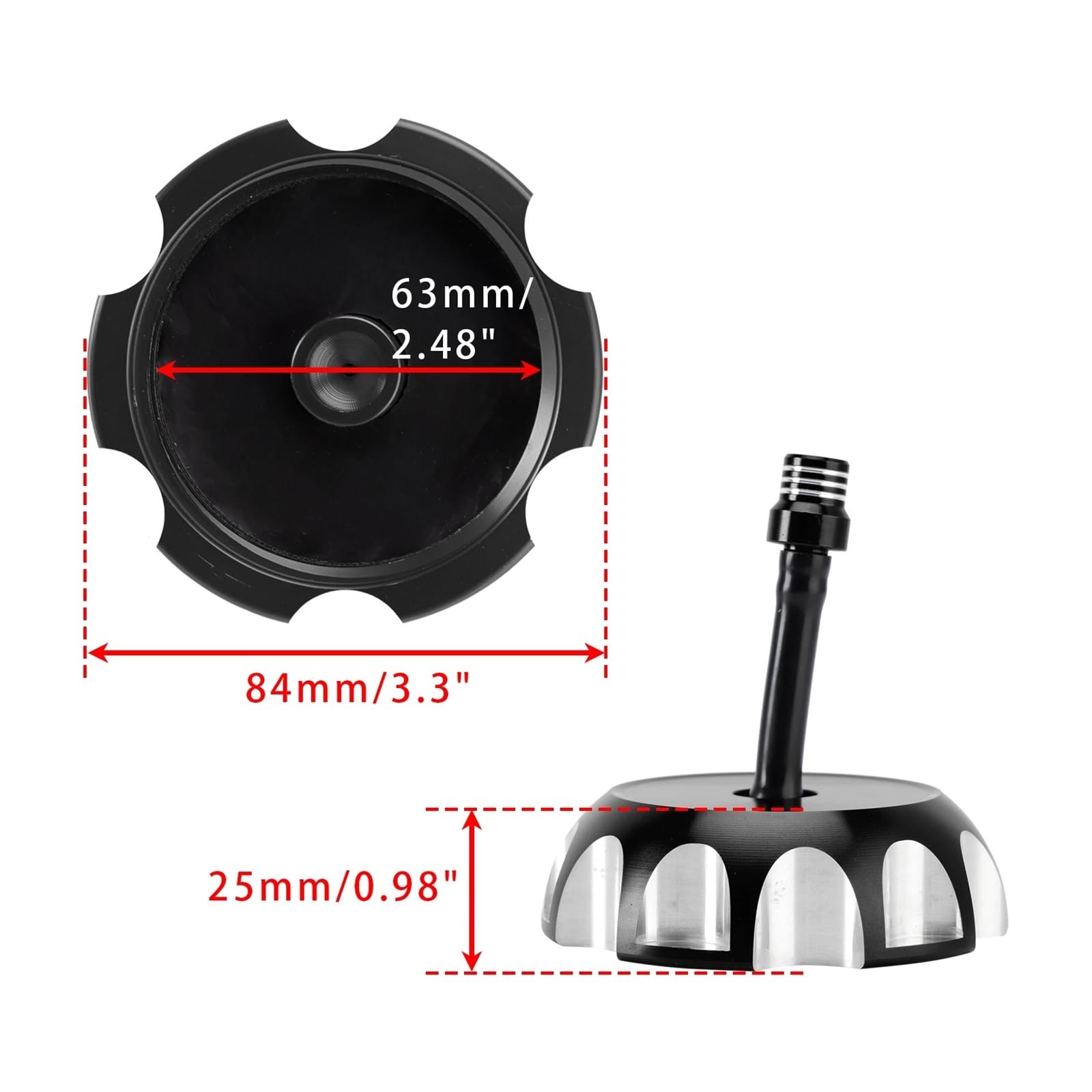 Tappo Del Serbatoio Carburante In Alluminio Con Sfiato Nero Per Yam&aha TTR250 YZ 125 250 WR 400 426F Copertura Per Gas Olio Moto Decorativa moto Coperchio serbatoio