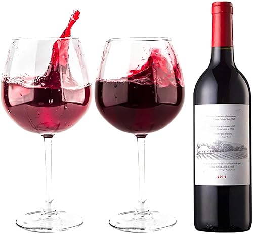 Juego de 2 copas de vino enormes de gran tamaño (25 onzas), copa de vino gigante, copas de cóctel grandes, copas de vino extra grandes con tallo,