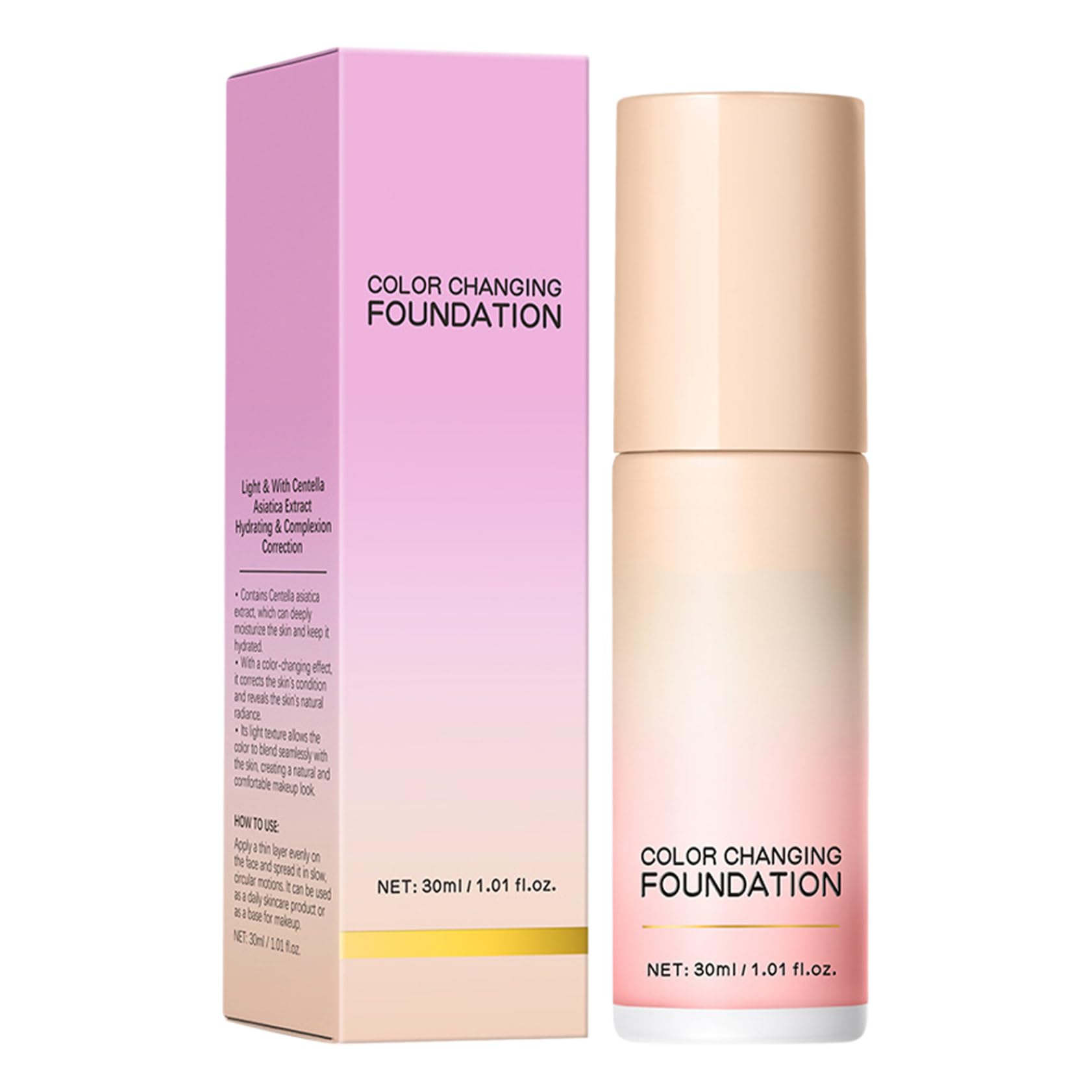 Jugaoge 30ML Liquid Foundation Natural Finish High Coverage Makeup for Women Girls Lightweight Buildable Formula Long Lasting Daily