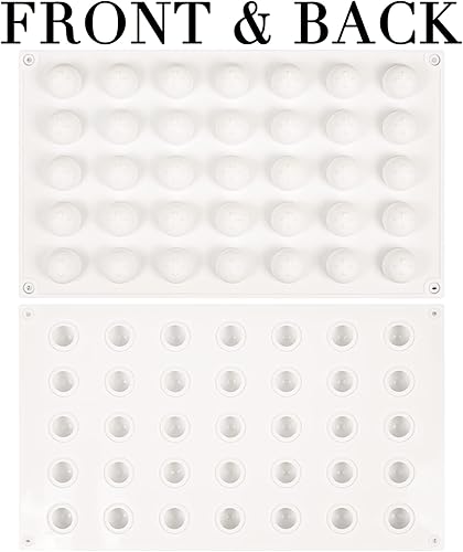 Miniatura 4 de Molde redondo de silicona para chocolate, gomita, caramelo, caramelo, ganache, praliné, cubitos de hielo, 35 cavidades, cúpula superior alta