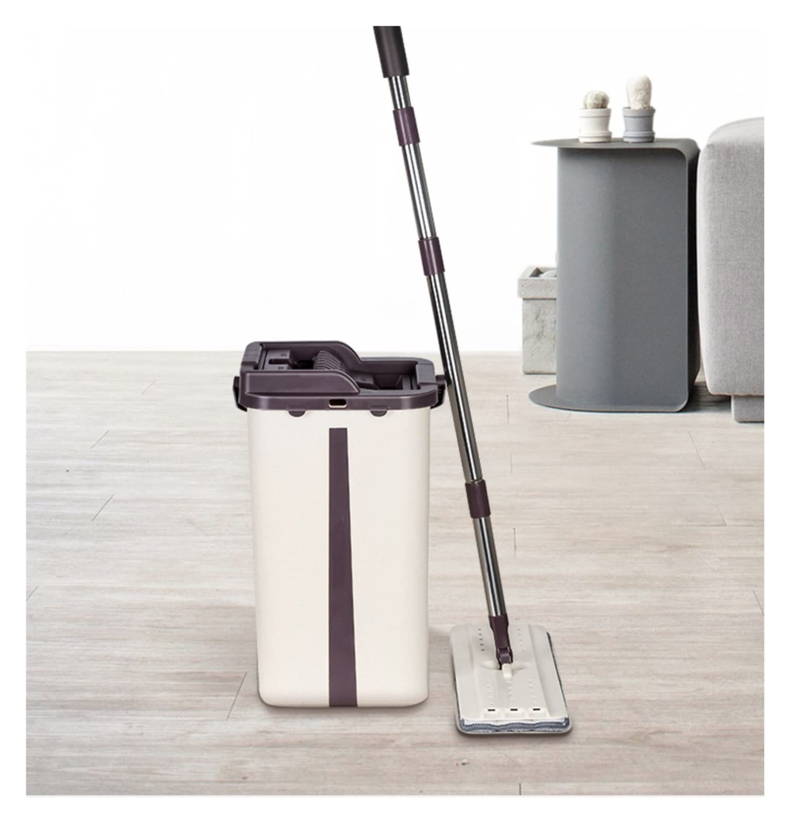 yaoqijie Mop z wiadrem Wirowanie Płaskie urządzenie do czyszczenia podłóg Ściągaczka Trapezer Dom i zamówienie Łatwe do opróżniania Spryskiwacz Spray Woda do mycia okien lasting (Color : Within 1 pad