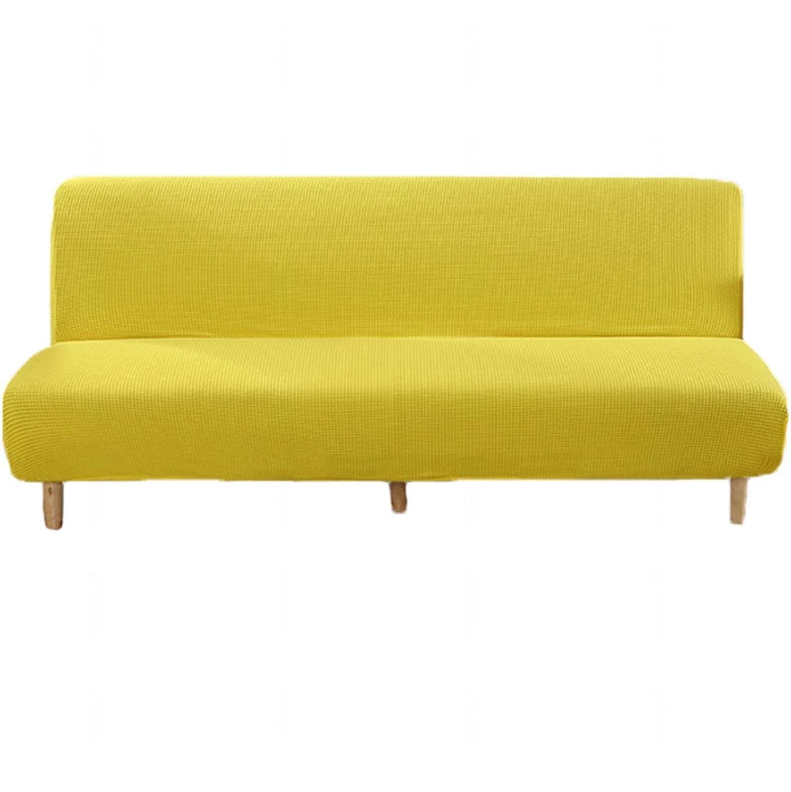 Konsilsa Elastic Sofa Bed Cover No Arms,Polyester Spandex Stretch Futon Slipcover Protector Full Folding Couch Shield fits Sofa Bed without Armrests(H,L(190-210cm))