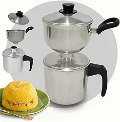 Cuscuzeira Individual Alumínio Polido ou Craqueado 1 ou 2 Medidas Cuscuzeiro Tradicional para Cuscuz Nordestino