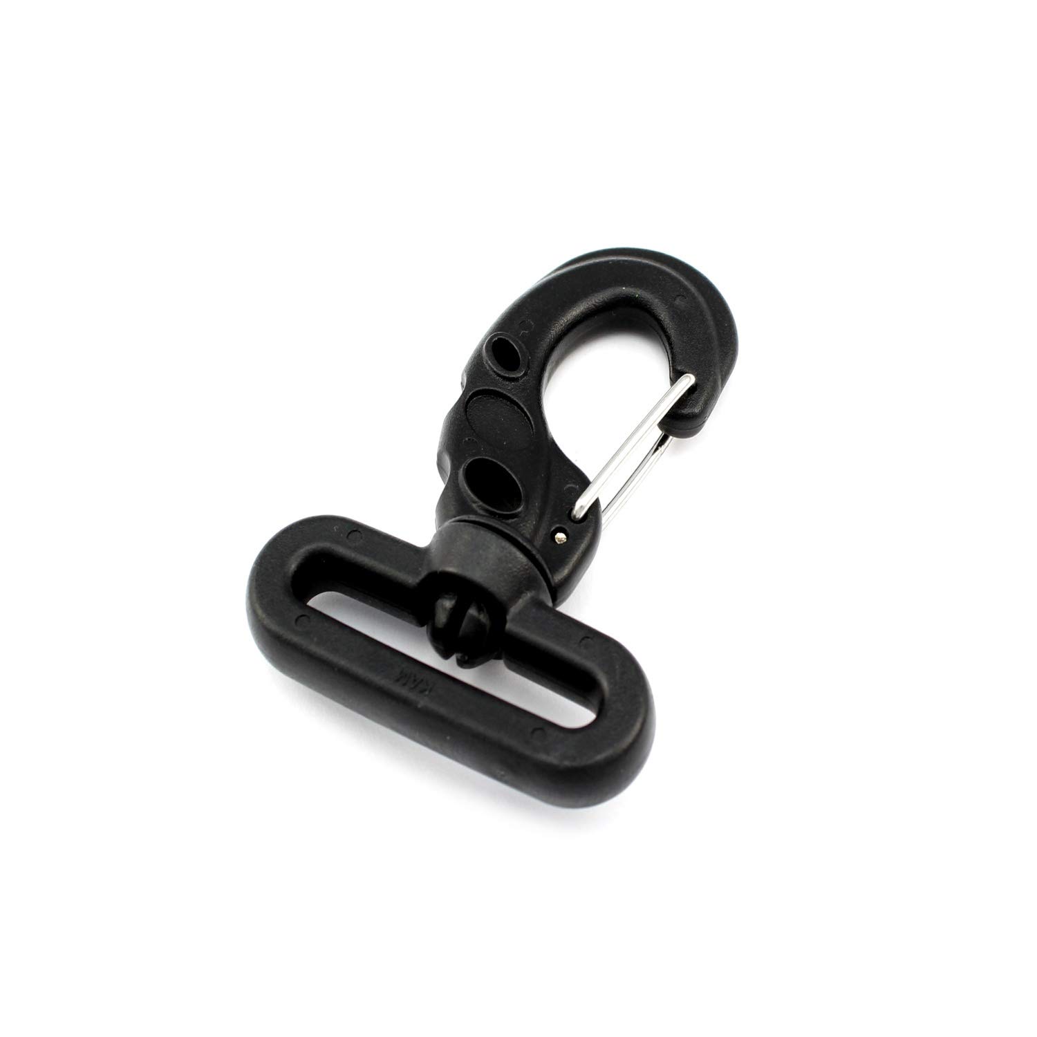Karabiner mit drehbarer Öse/Wirbel, Gunmetal, 46 x 21,5 mm
