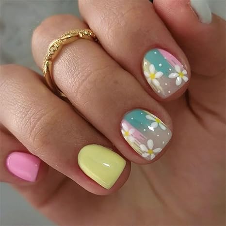 🌸 Pink Summer Nails: Pretty Floral Press-Ons 🌸