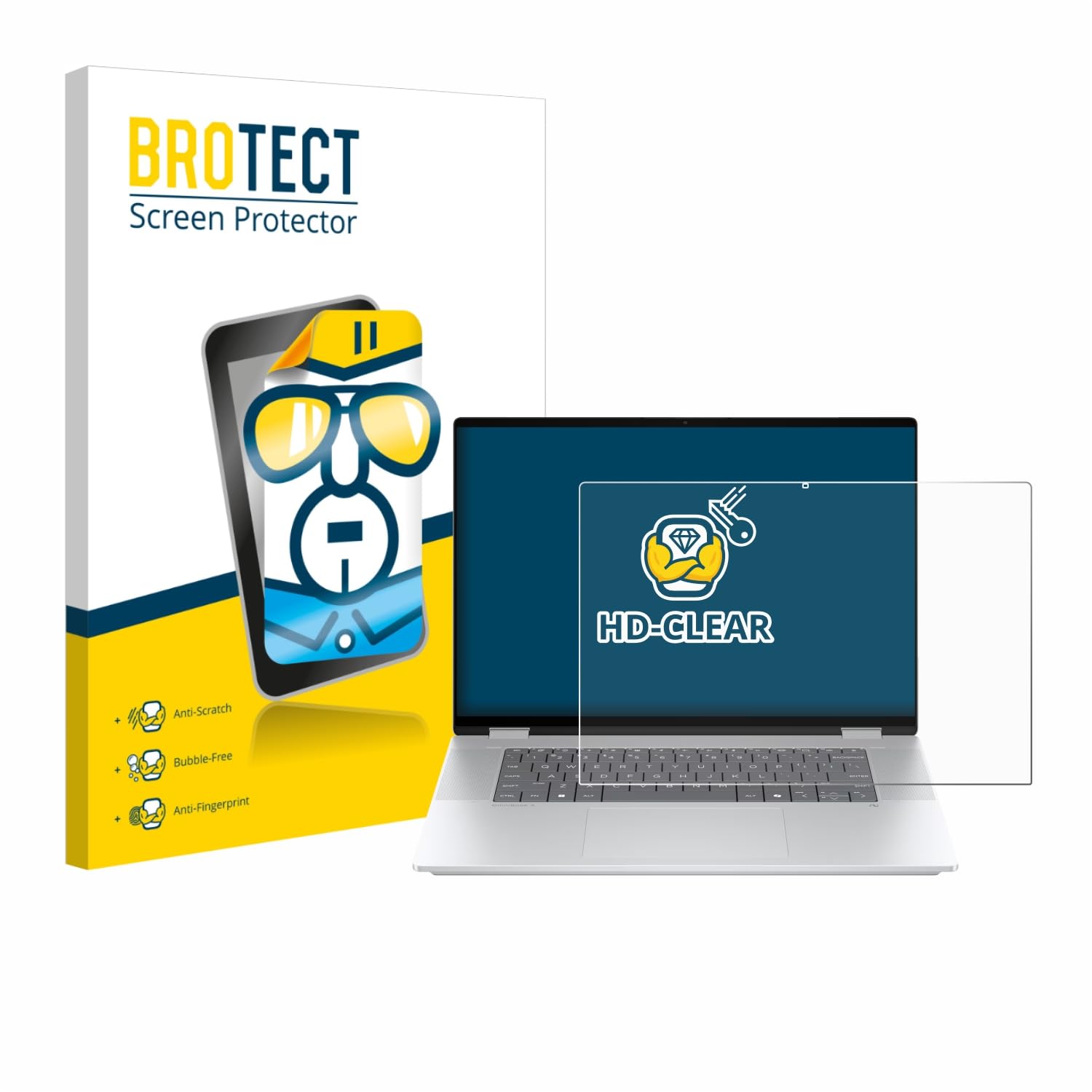 BROTECT Protector Pantalla para HP OmniBook X Flip 16-aX Protector Transparente Anti-Huellas