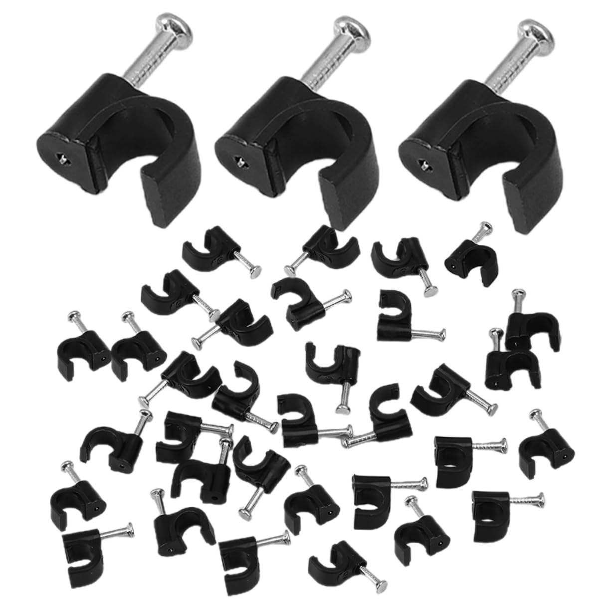 Uonlytech 2000pièces Clips De Câble Avec Clous Pour Fixation De Fils Électriques De Câbles Pour Maison Et Jardin