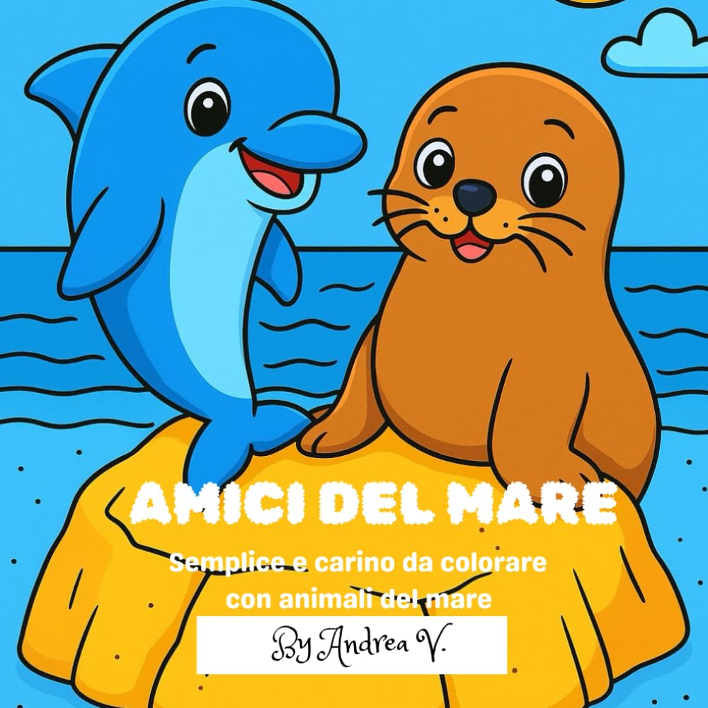 AMICI DEL MARE: Semplice e carino da colorare con animali del mare
