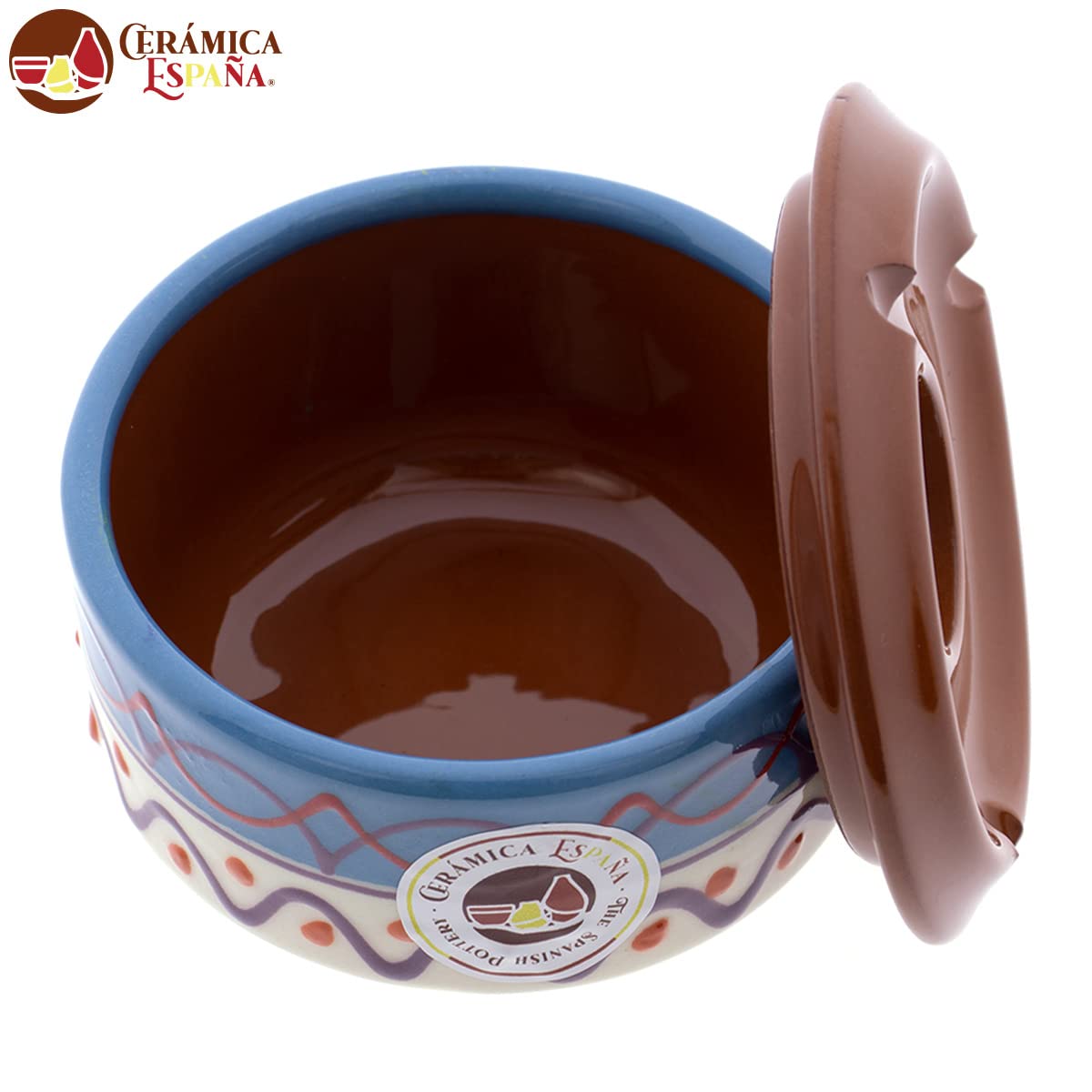 CERÁMICA ESPAÑA | Popielniczka gliniana | Oryginalna popielniczka | Przenośna popielniczka | Popielniczka restauracja | Popielniczka wodna - model D06 | 100% ręcznie robiona dekoracja | 10,5x10.5x7 cm