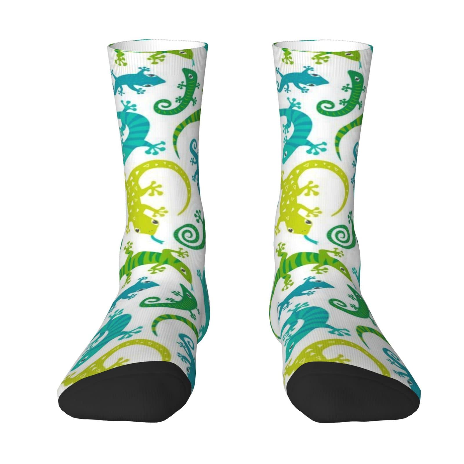 Oudrspo Unisex Cute Lizards Animals Women Men Crew Socks Cushioned Crew Socks Athletic Compression Socks