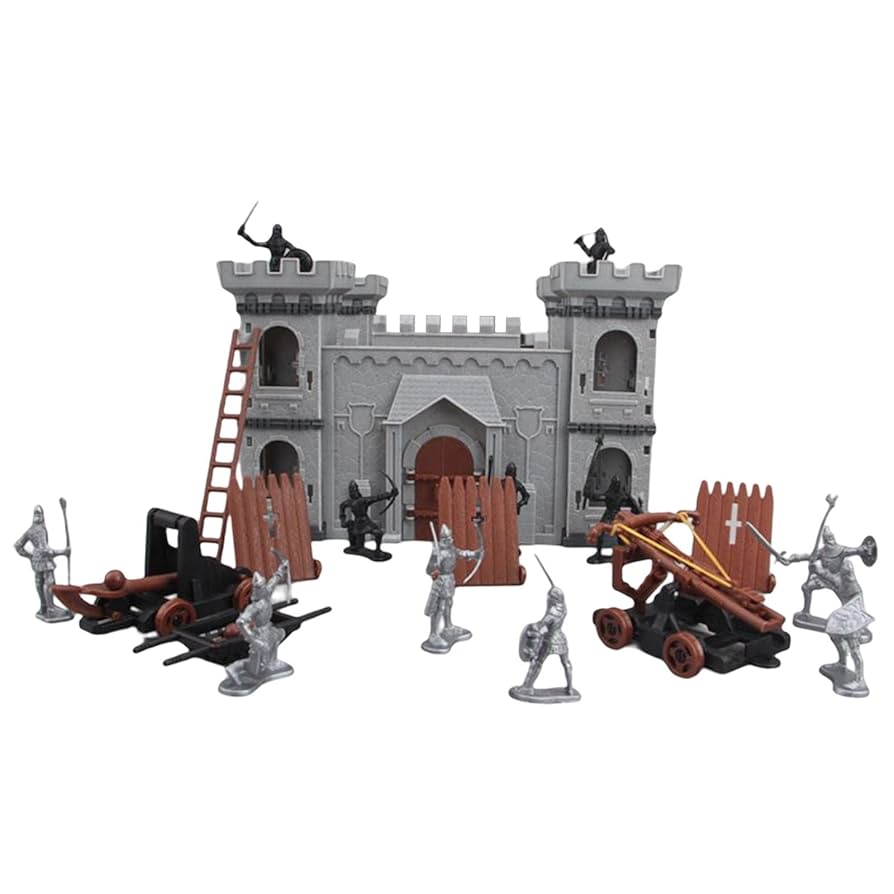 Amazon.co.jp: ミニ中世の城のおもちゃ中世のプレイセット