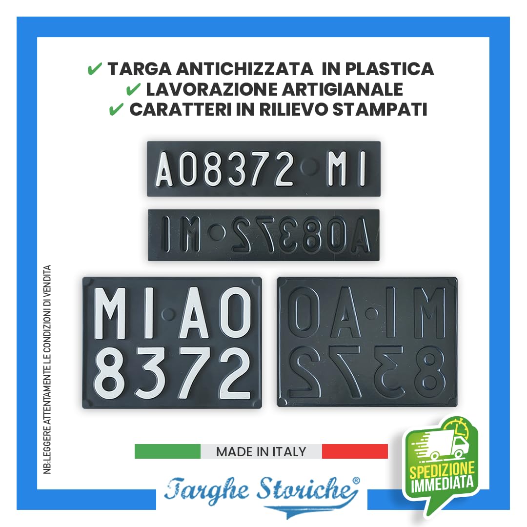 Targhe Auto in Plastica Antichizzata 1963-1975
