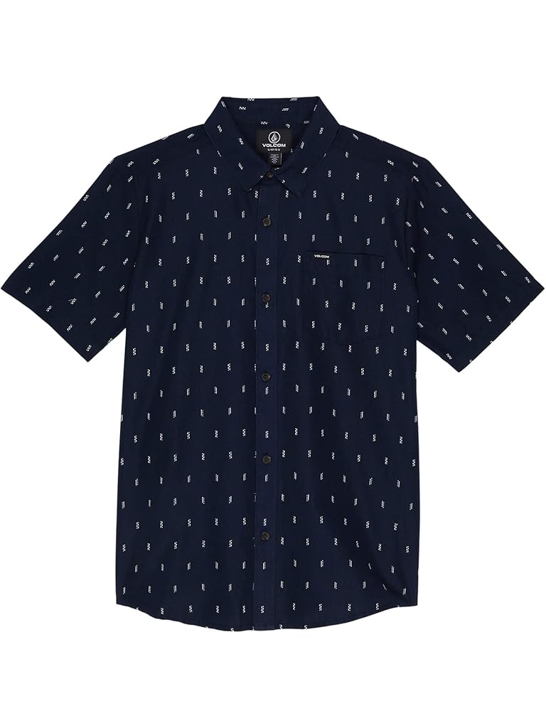 Navy Volcom Dobbler Woven Short Sleeve (Big Kids)