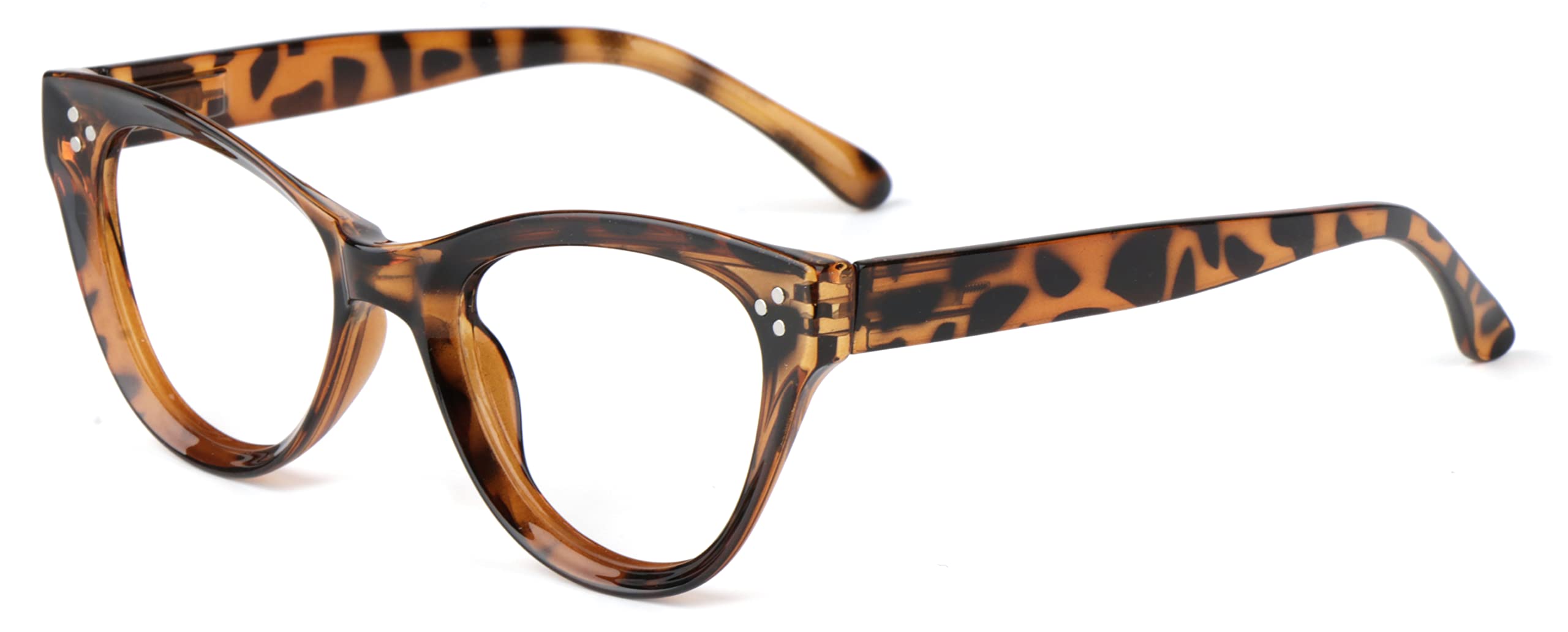 Fads & Fashions Women's Tortoise Cat Eye Bold Framed Stylish Retro Reading Glasses With Spring Hinges Dx90 (, 1.5, Multiplier_x)