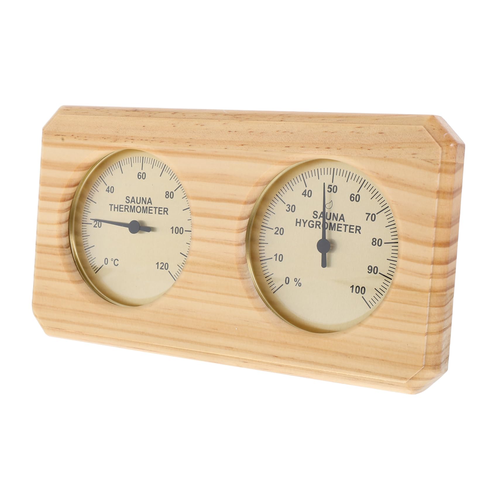 NUOBESTY Termometro Sauna Igrometro da Parete in Legno, ABS e Rame