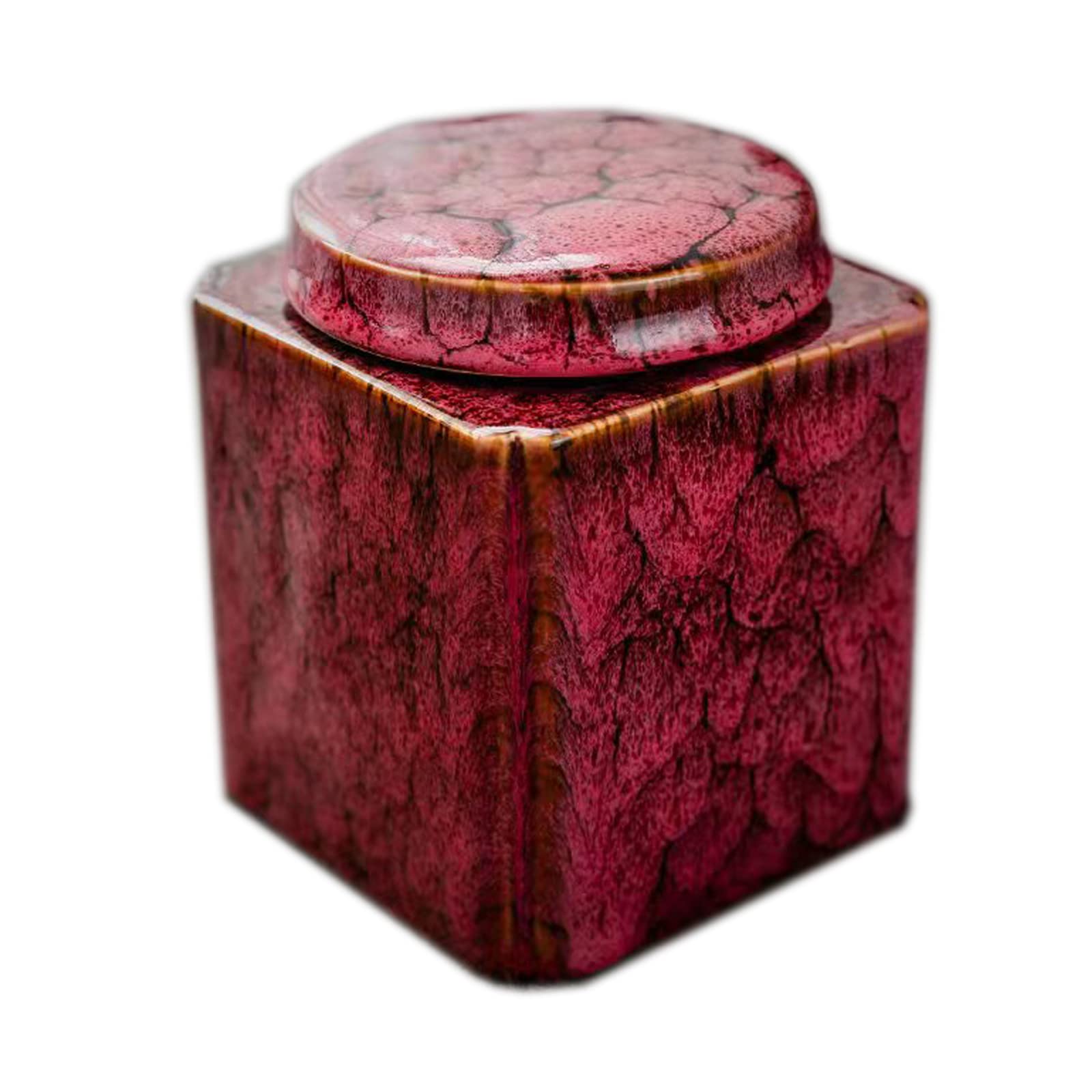 Keepsake Urns Ashes Small Ceramics,  Cremation Urn for Ashes Unique handmade products,Display Burial at Home or Office Decor (RED)